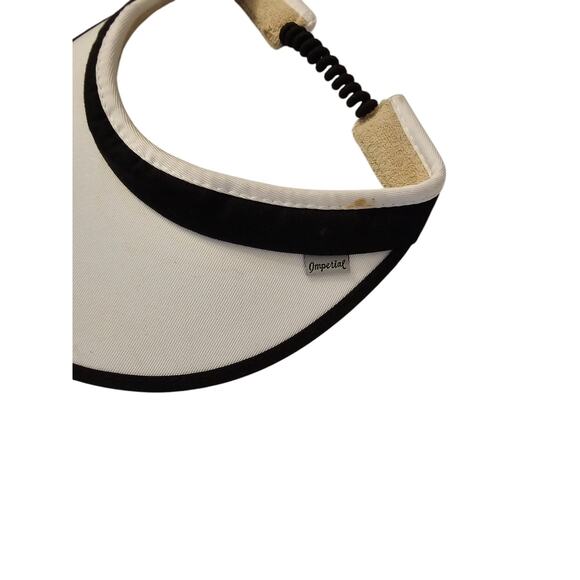Vintage 1990s Imperial Hat Co Womens Golf Visor Indian Valley White Elastic Back - Picture 3 of 4